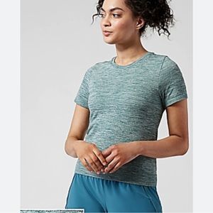Athleta blue heathered in motion seamless tee